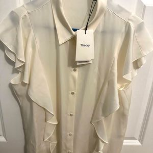 BD Ruffle Top from Theory, size XL, Ivory, never used, tags still on.